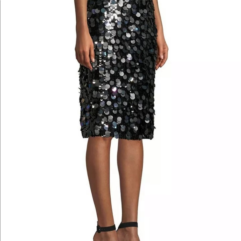 Parker Women's Black-Multi Color Sequin Knee Lengt